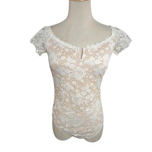 Victoria's Secret White Lace Bodysuit